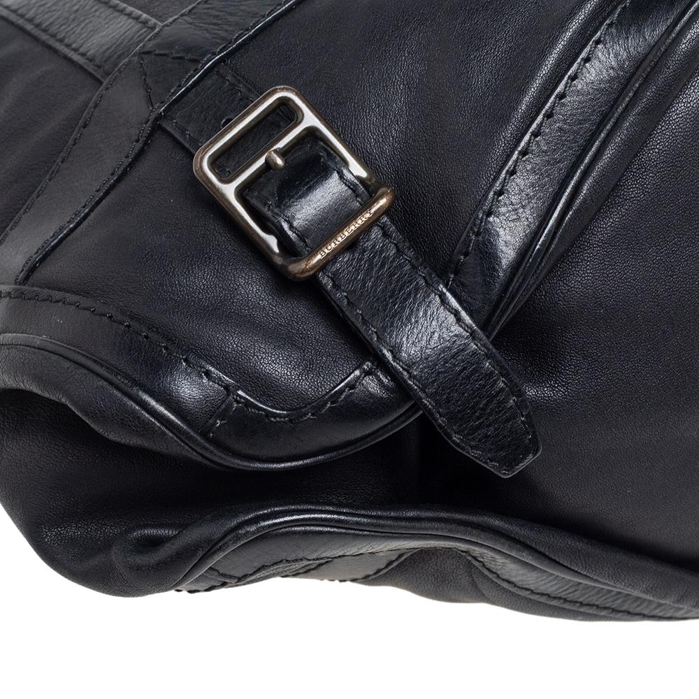 Burberry Black Leather Buckle Messenger Bag 3