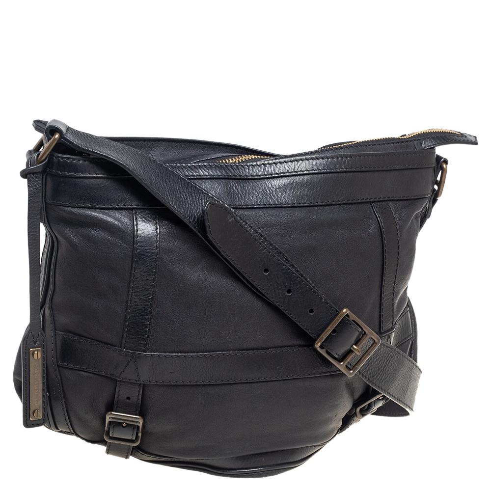burberry black messenger bag