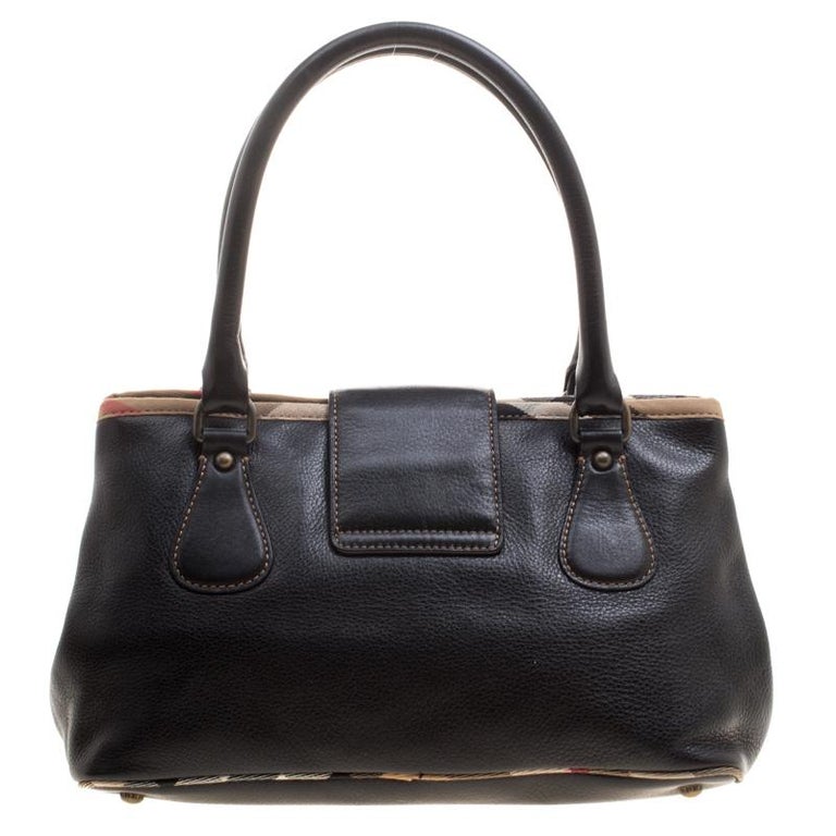 Burberry Black Leather Buckle Tote For Sale at 1stDibs | burberry black ...