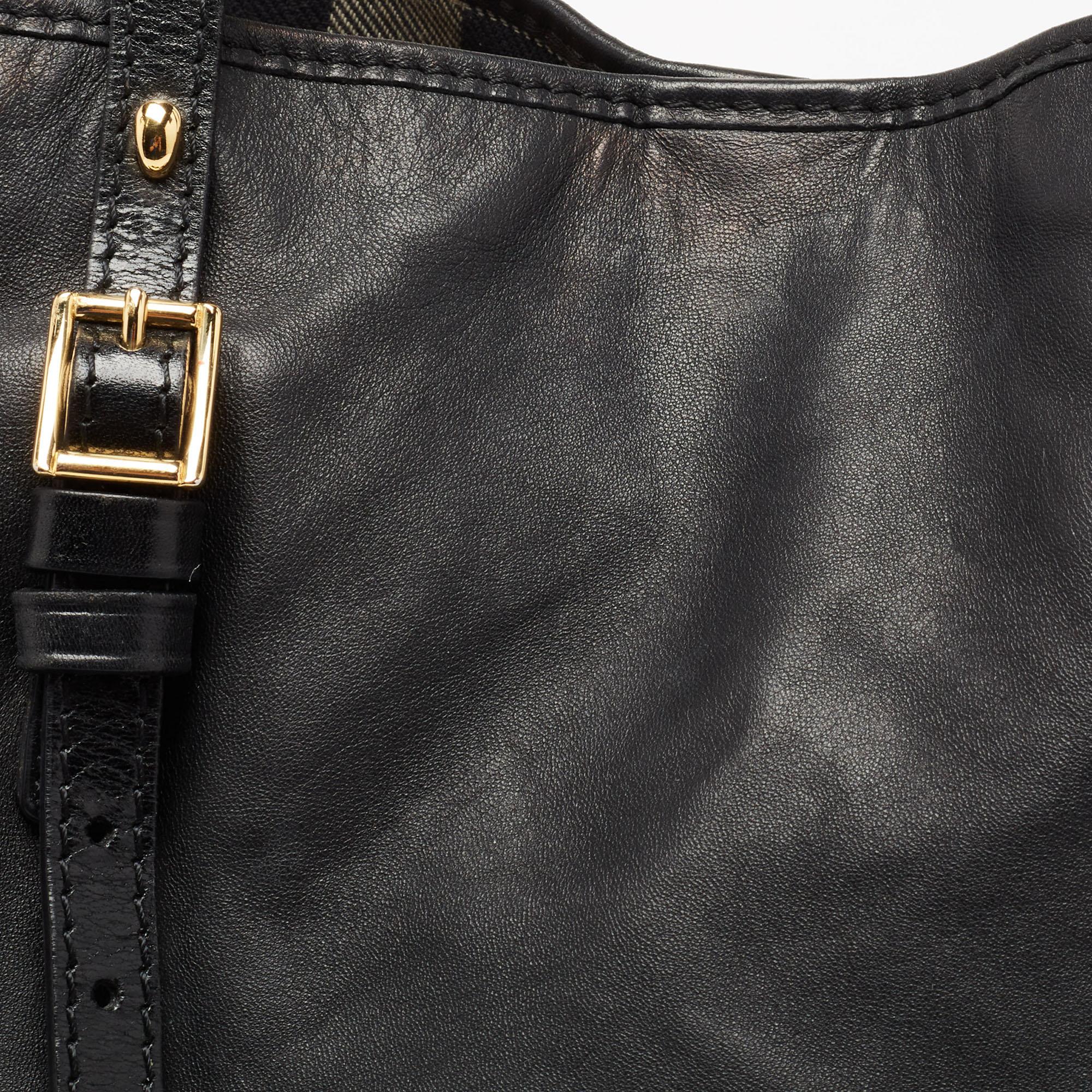 Burberry Black Leather Canterbury Tote 4