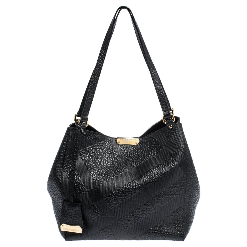 Burberry Black Leather Canterbury Tote