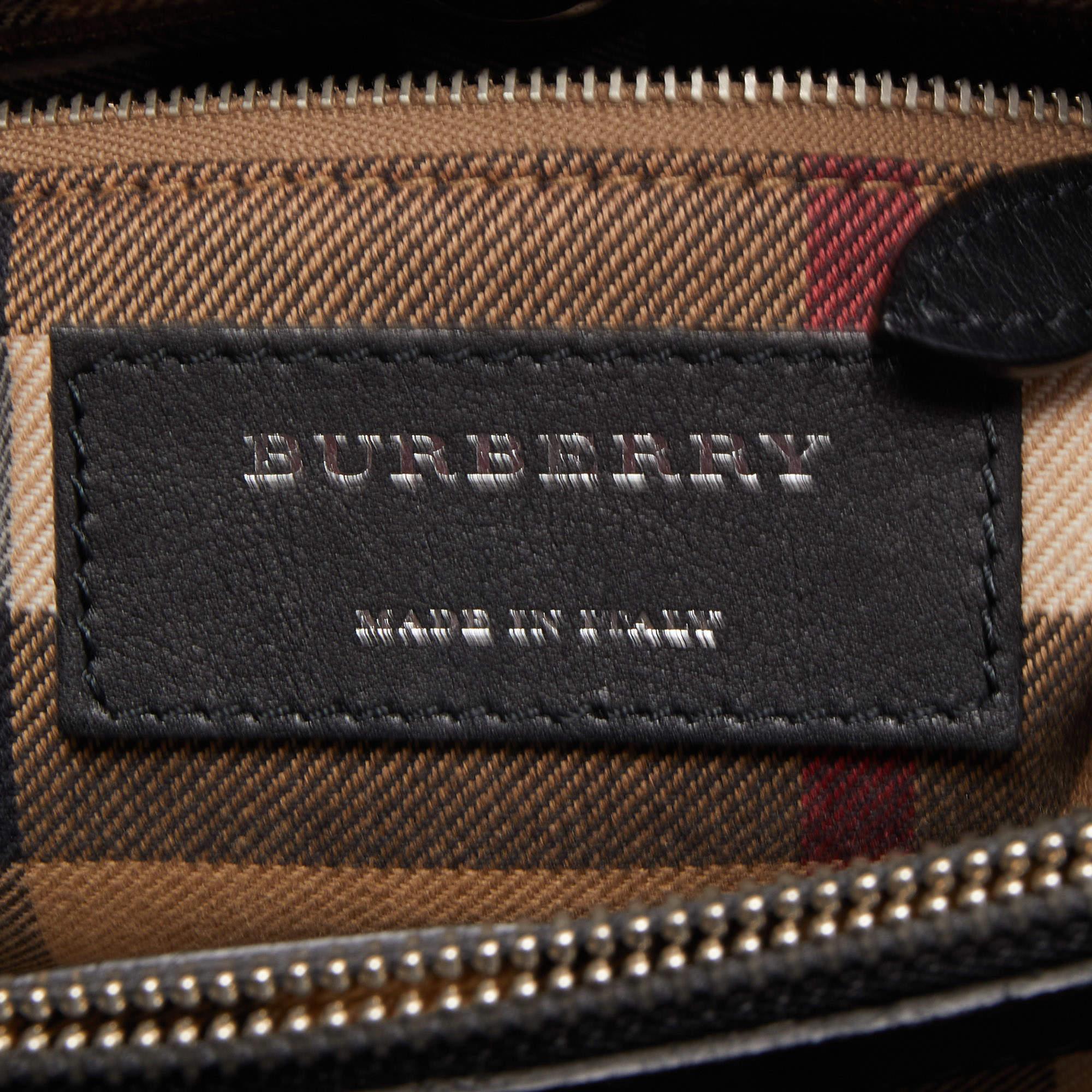Burberry Black Leather Chain Banner Tote 6