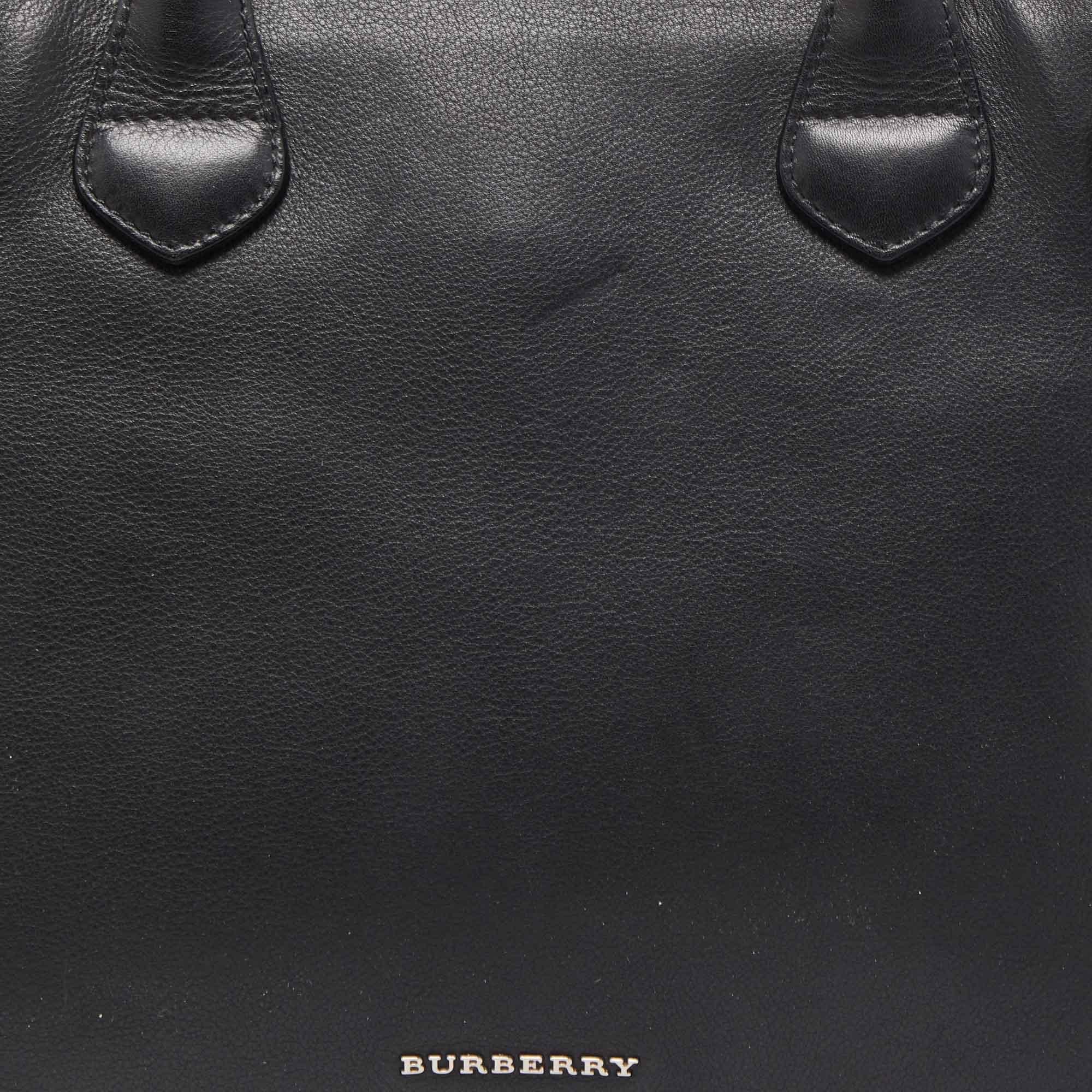 Burberry Black Leather Chain Banner Tote 3