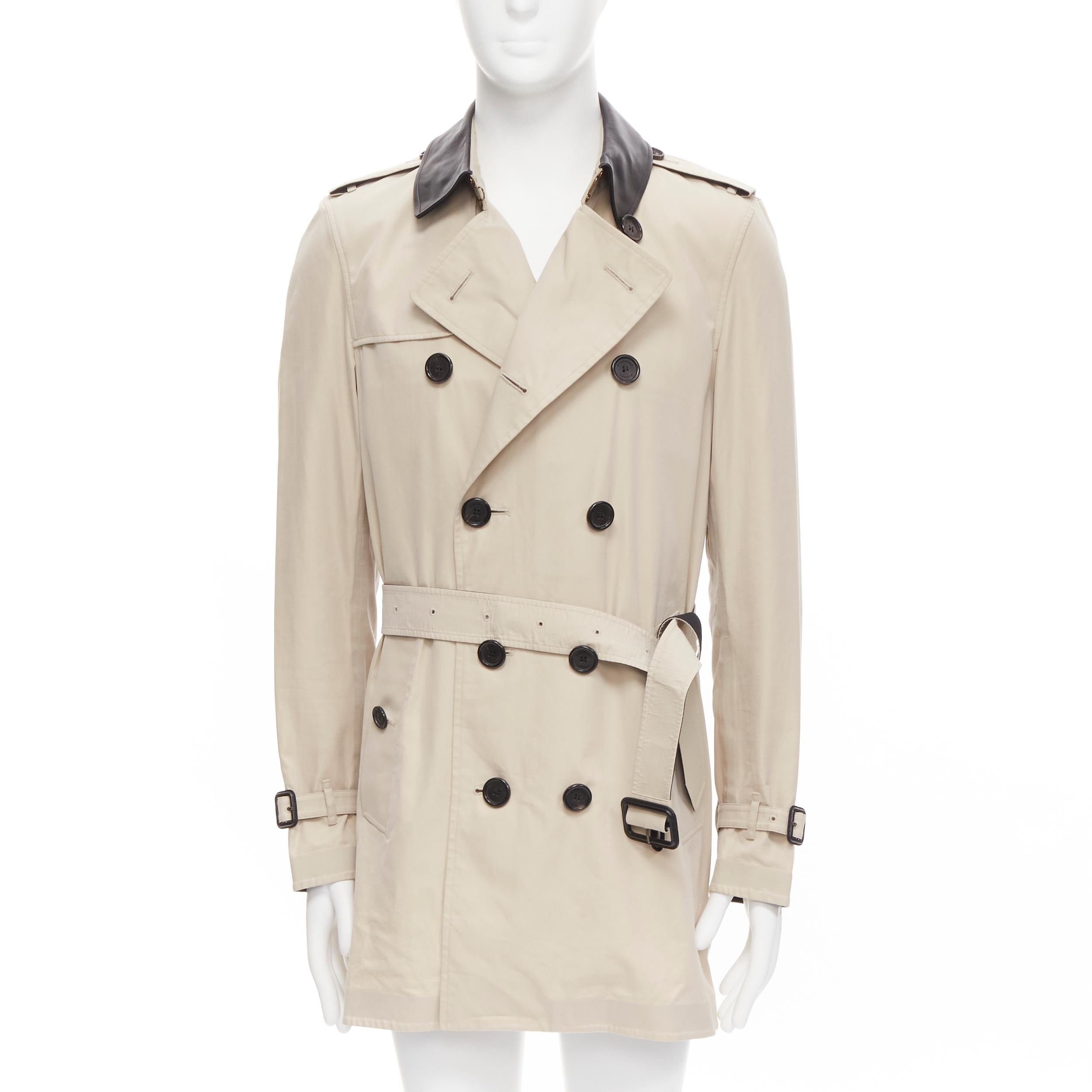 burberry leather collar trench