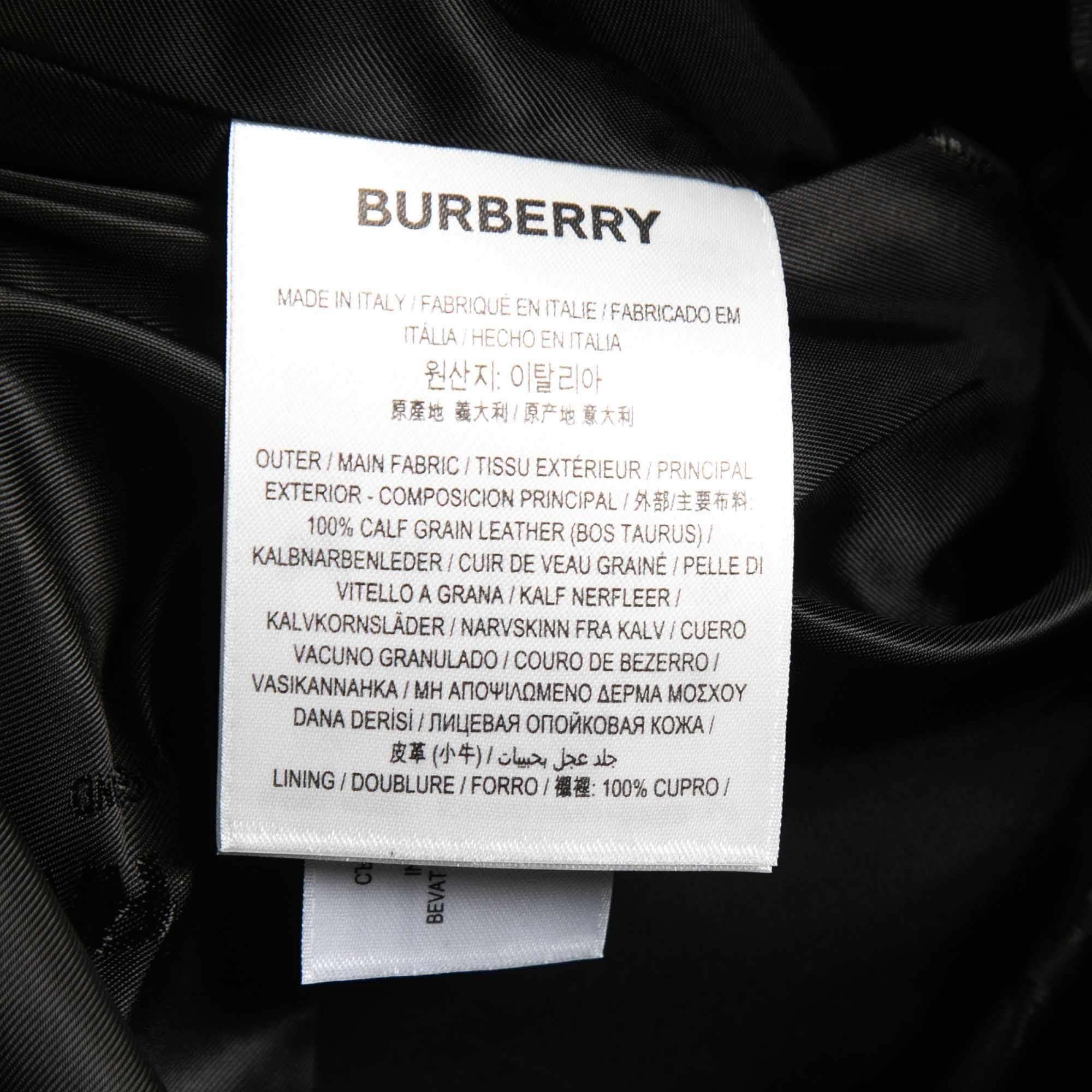 Burberry Black Leather Cut Out Pencil Skirt XS For Sale 2