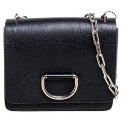 Burberry Black Leather D-Ring Shoulder Bag