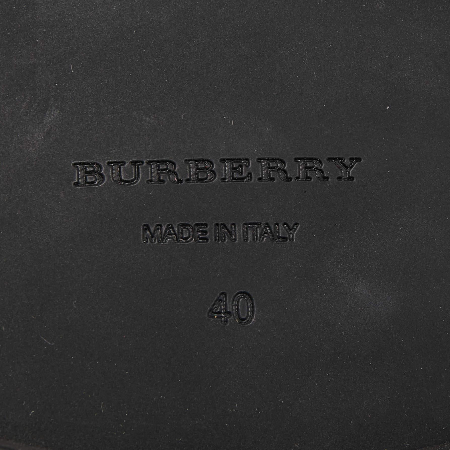 Burberry Black Leather Deardown Studded Platform Oxfords Size 40 1