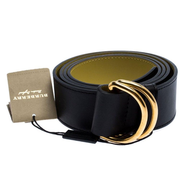 Burberry Black Leather Double D-Ring Belt 120CM For Sale at 1stDibs | burberry  d ring belt