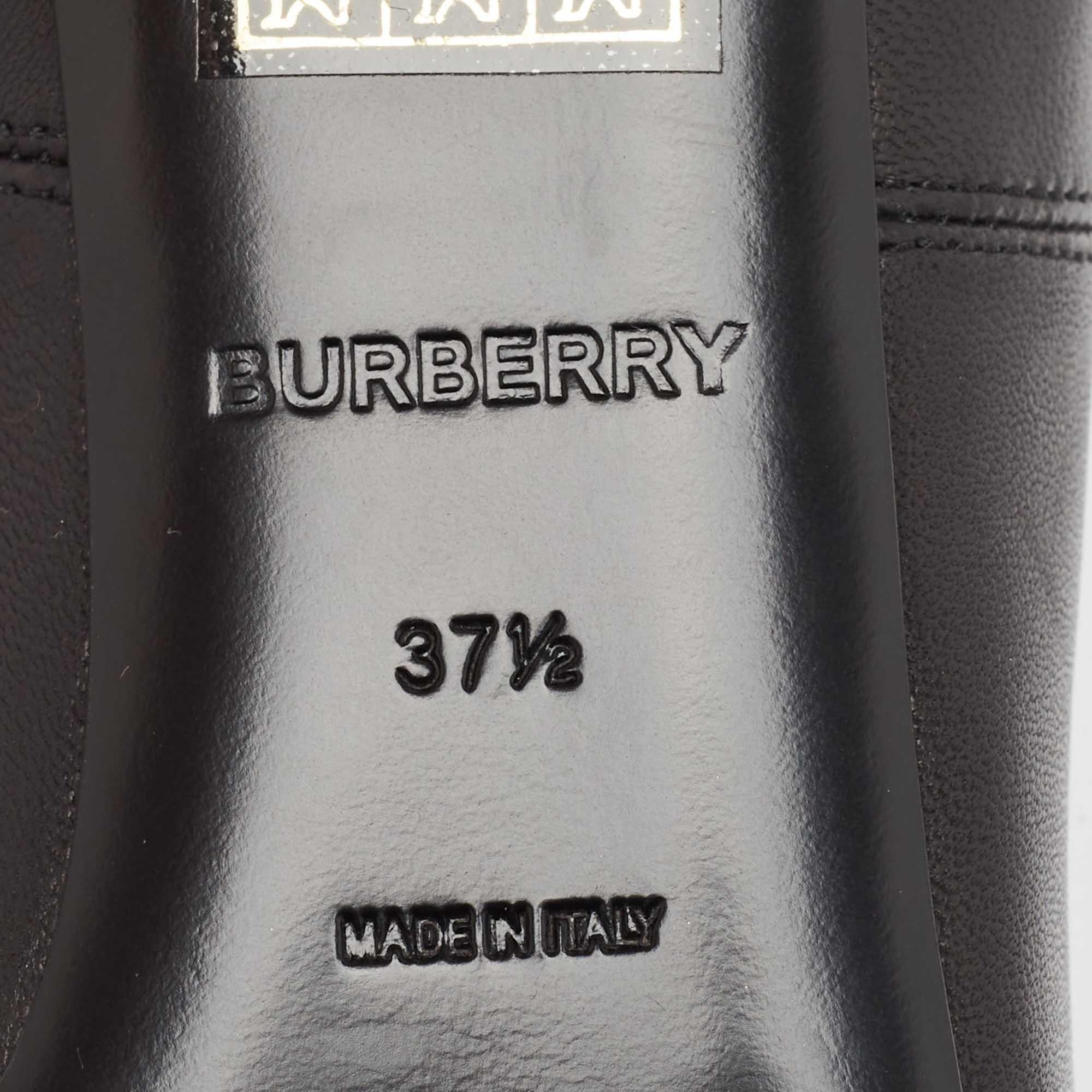 Burberry Essendon Schwarze Leder-Pumps aus Leder Größe 37,5 im Angebot 4