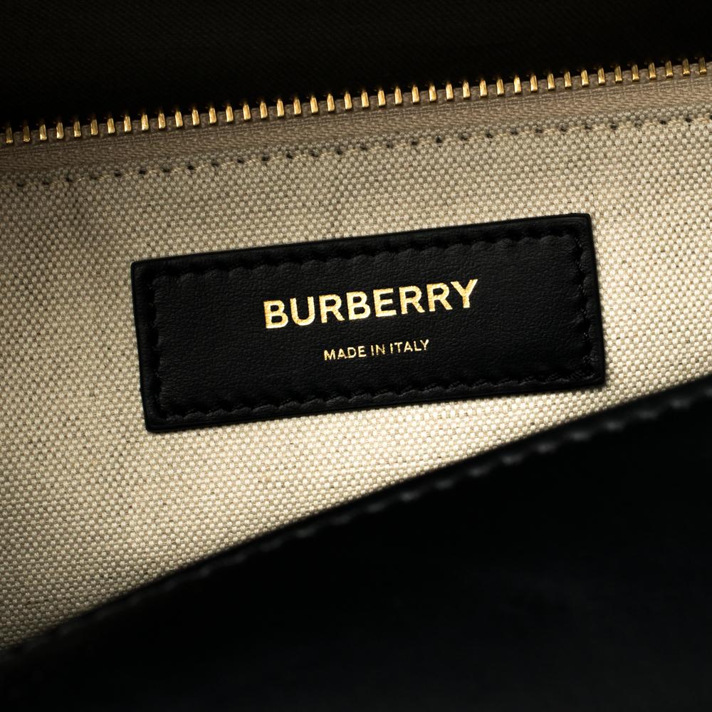Burberry Black Leather Extra Large Society Top Handle Bag 1