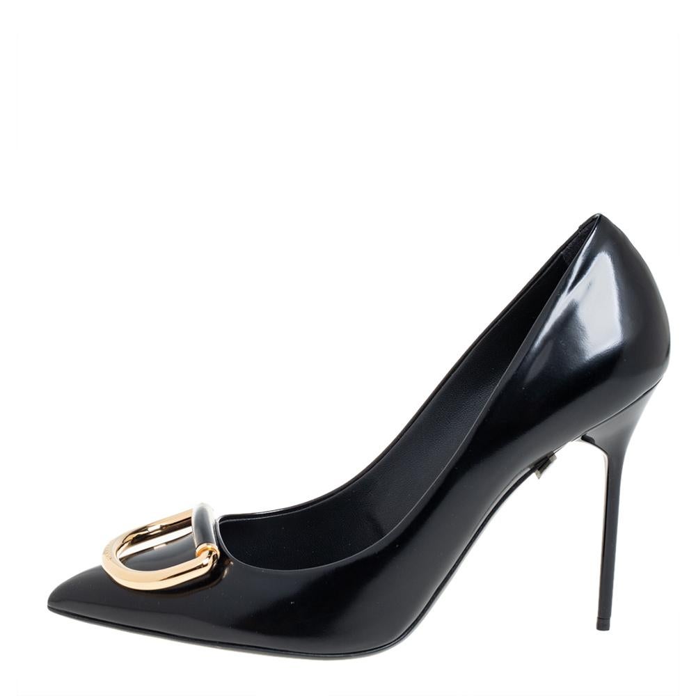 Burberry Schwarze Flanagan-Pumps aus Leder mit spitzer Zehe Größe 39,5 1