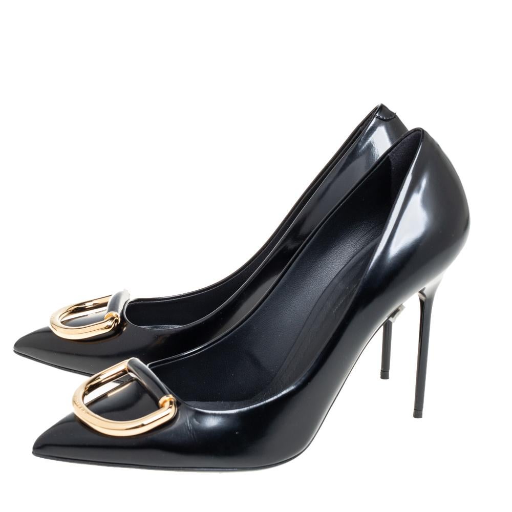 Burberry Schwarze Flanagan-Pumps aus Leder mit spitzer Zehe Größe 39,5 2