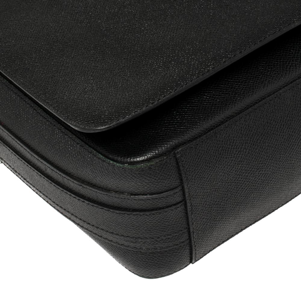 Burberry Black Leather Flap Messenger Bag 6