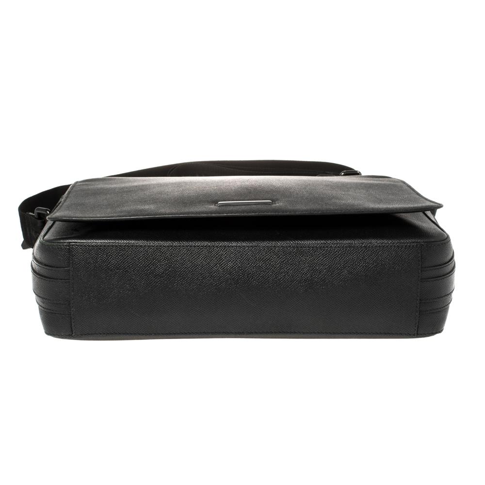 Burberry Black Leather Flap Messenger Bag 1