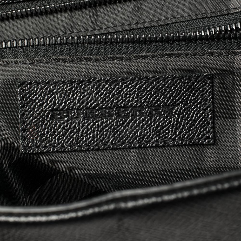Burberry Black Leather Flap Messenger Bag 2
