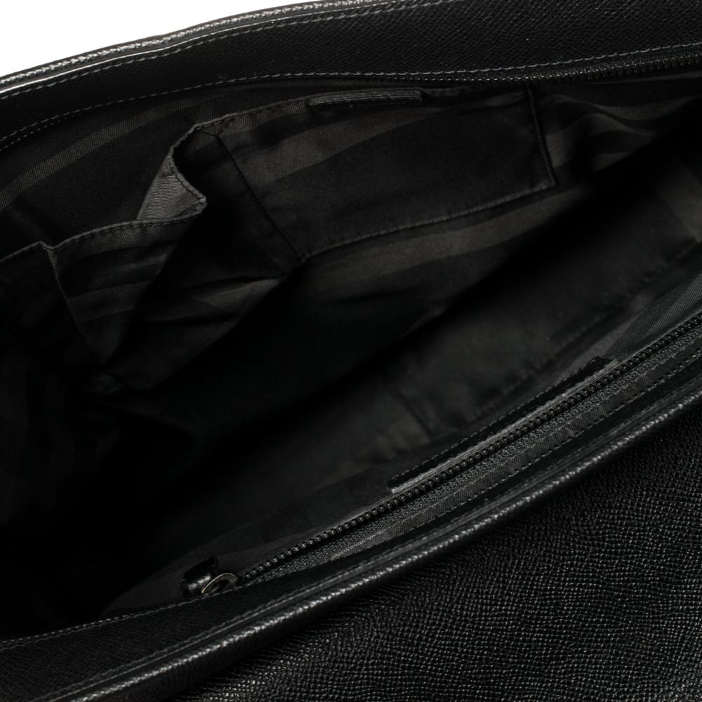 Burberry Black Leather Flap Messenger Bag 3