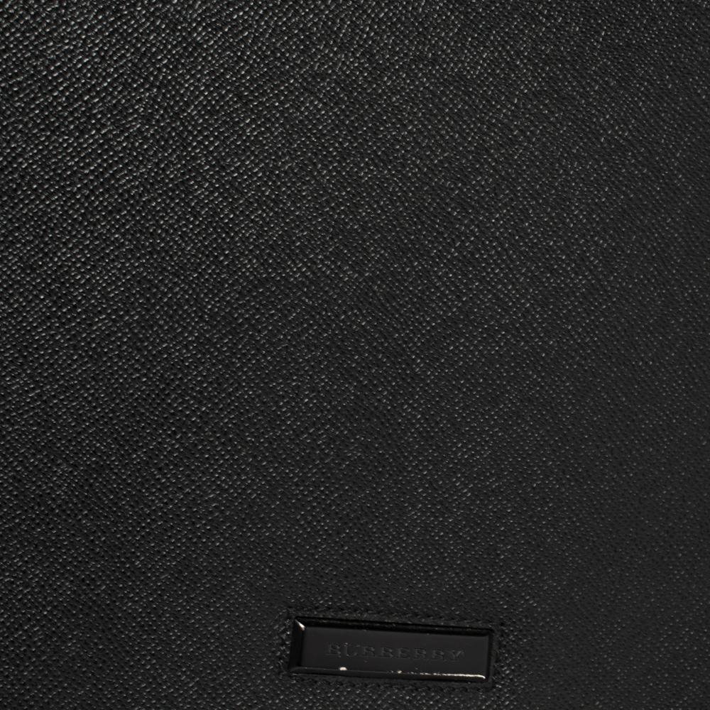 Burberry Black Leather Flap Messenger Bag 4