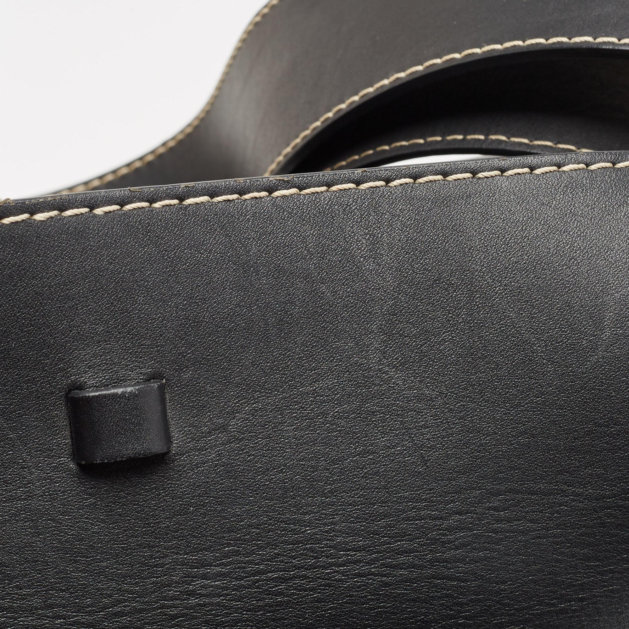 Burberry Black Leather Grommet Bucket Bag 7