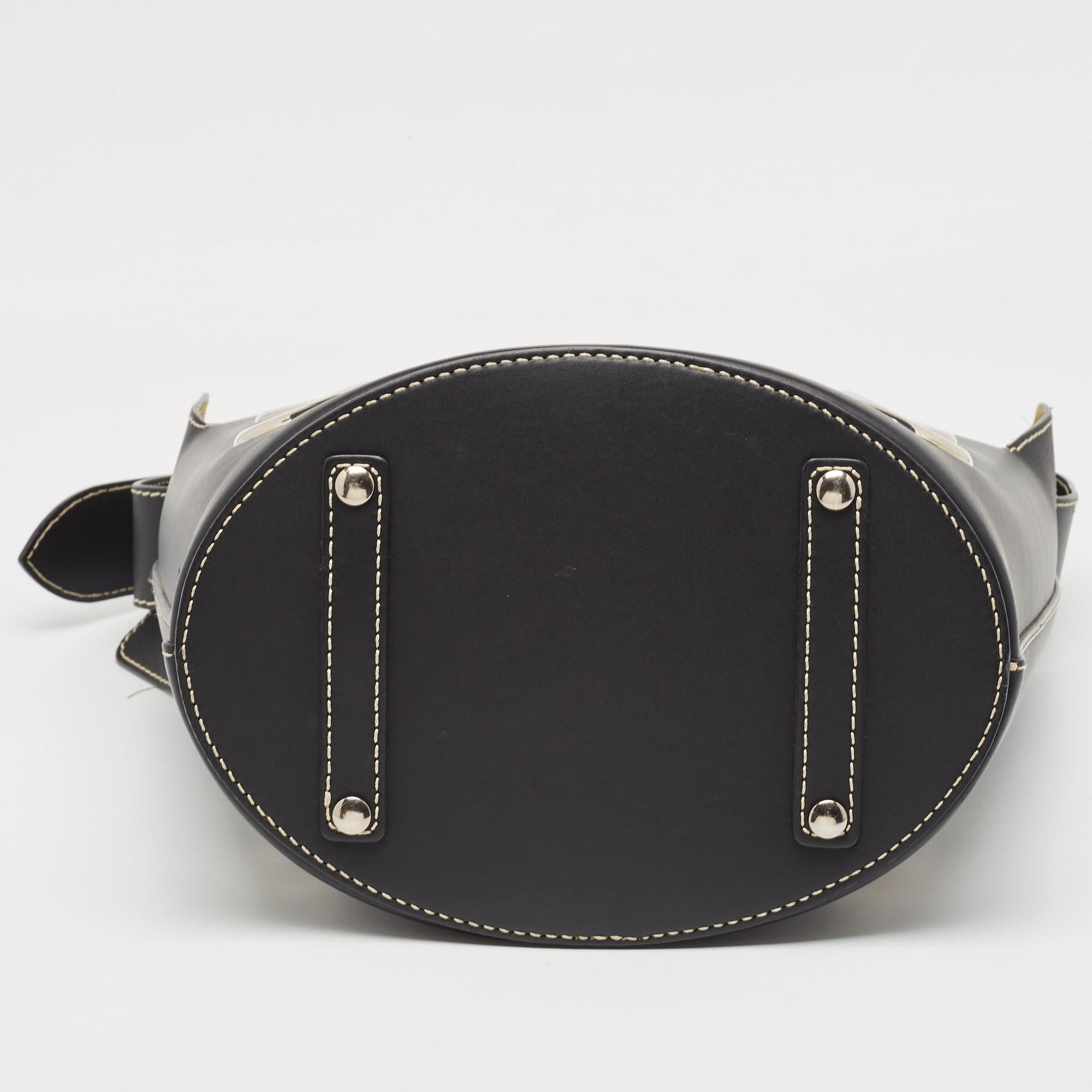 Burberry Black Leather Grommet Bucket Bag 3