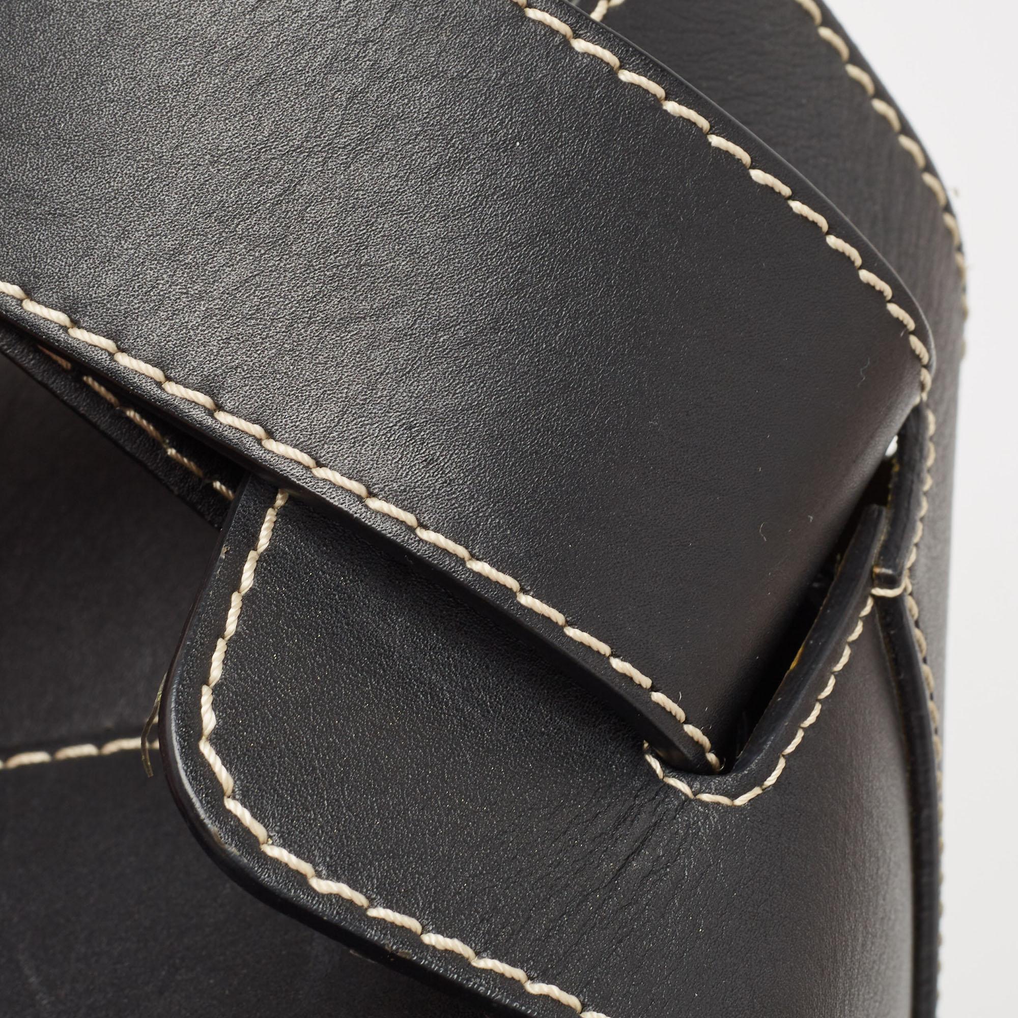 Burberry Black Leather Grommet Bucket Bag 5