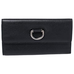 Burberry Black Leather Highbury Continental Wallet