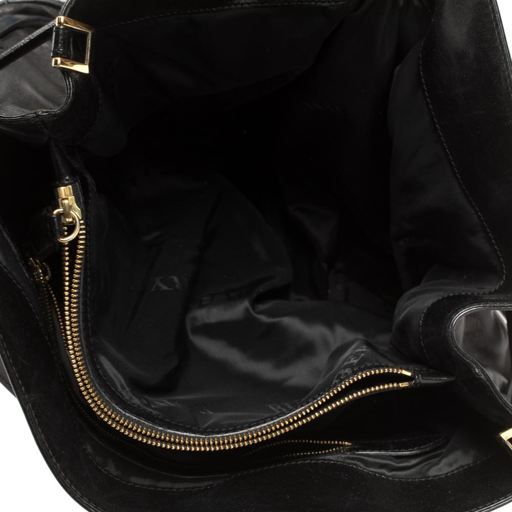 Women's Burberry Black Leather Large Bridle Lynher Tote