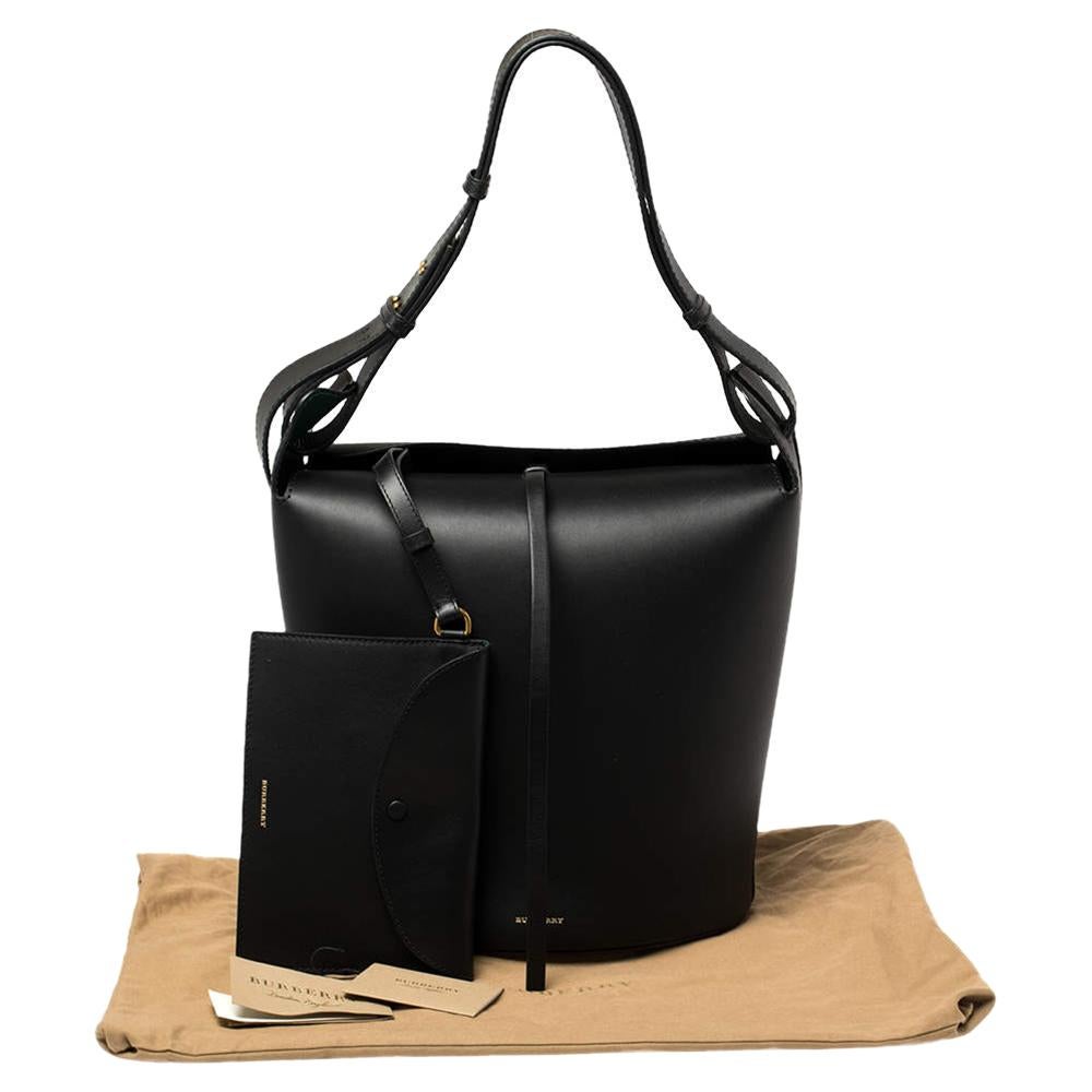 Burberry Black Leather Large Bucket Bag 6