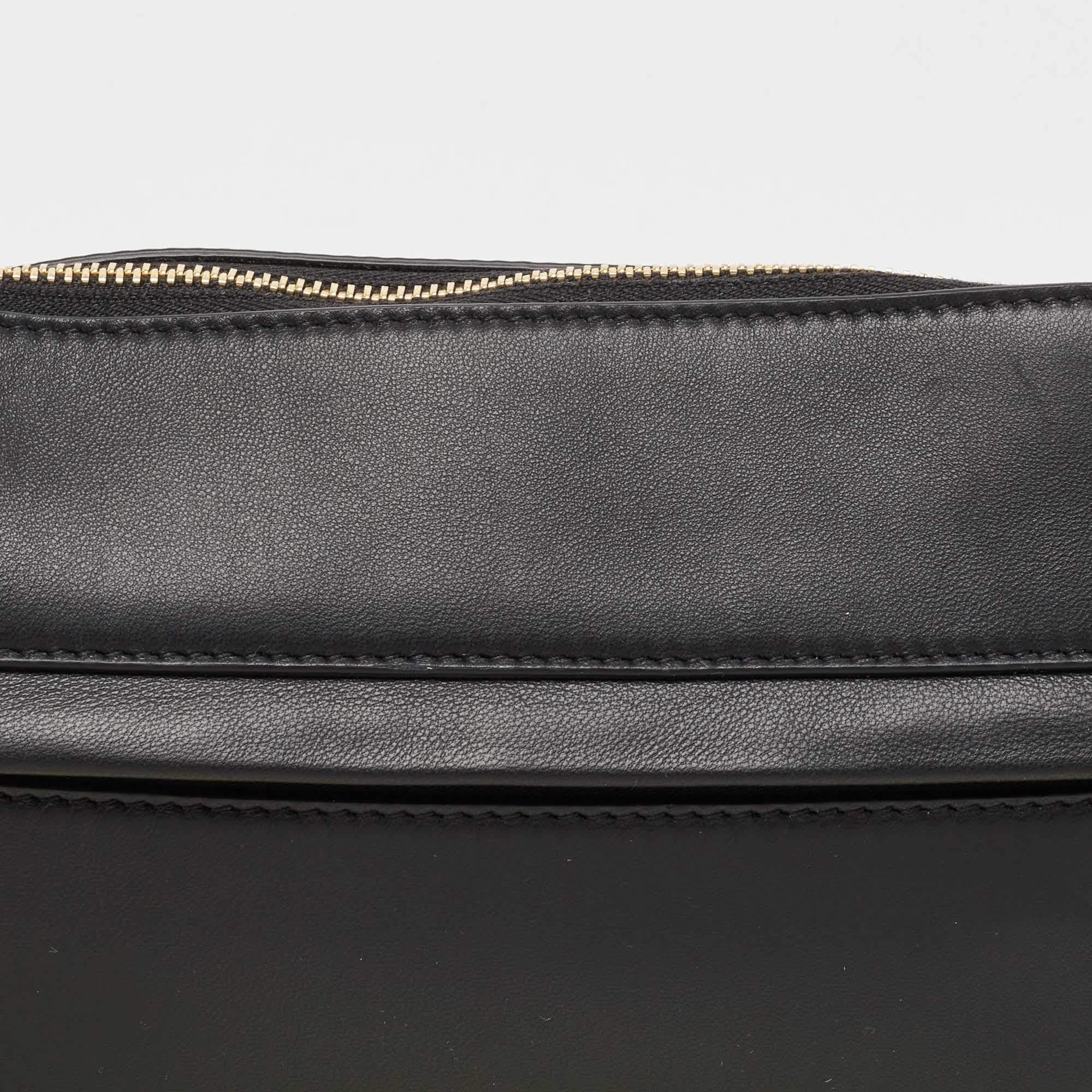 Burberry Black Leather Large Olympia Shoulder Bag For Sale 9