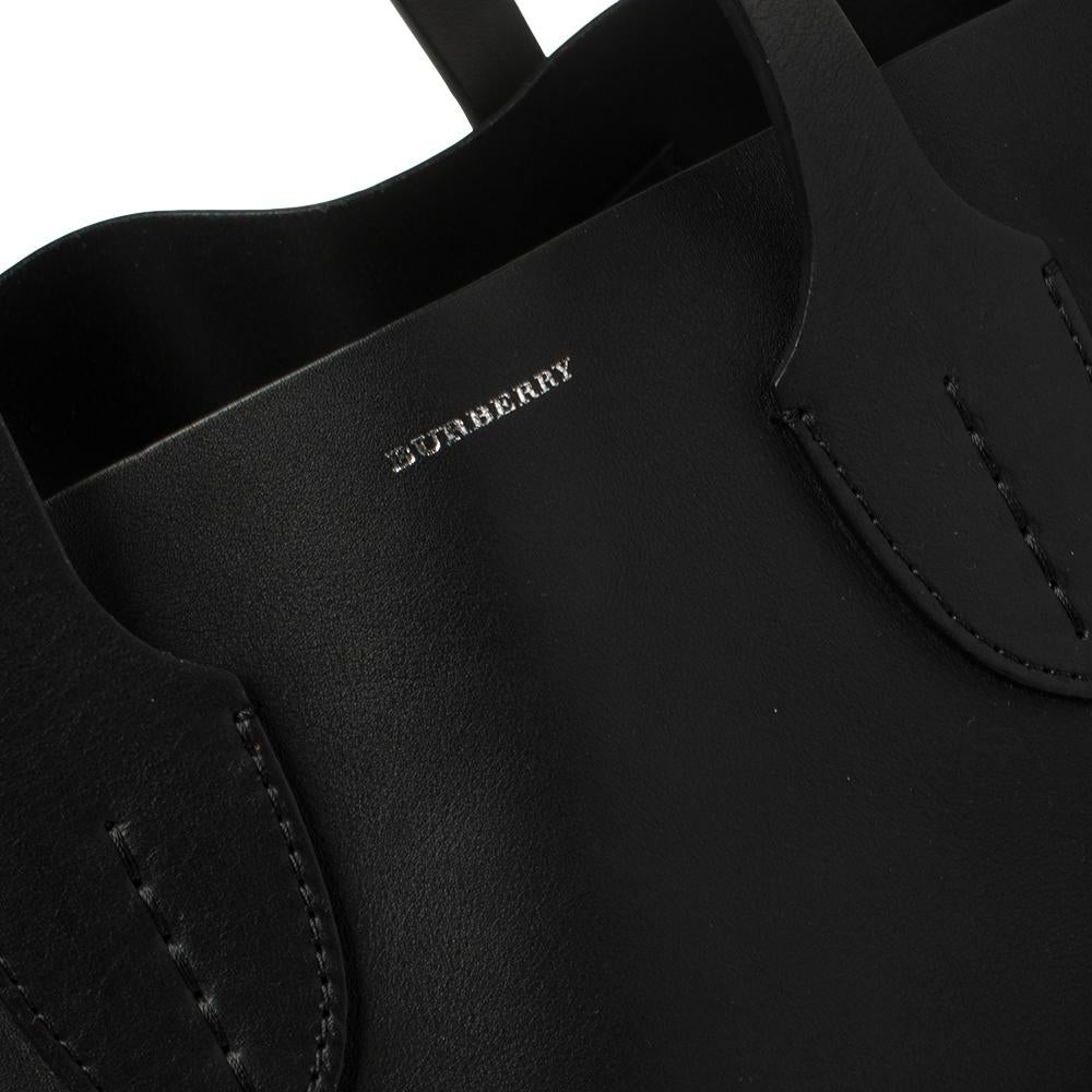Burberry Black Leather Large Soft Belt Tote 3