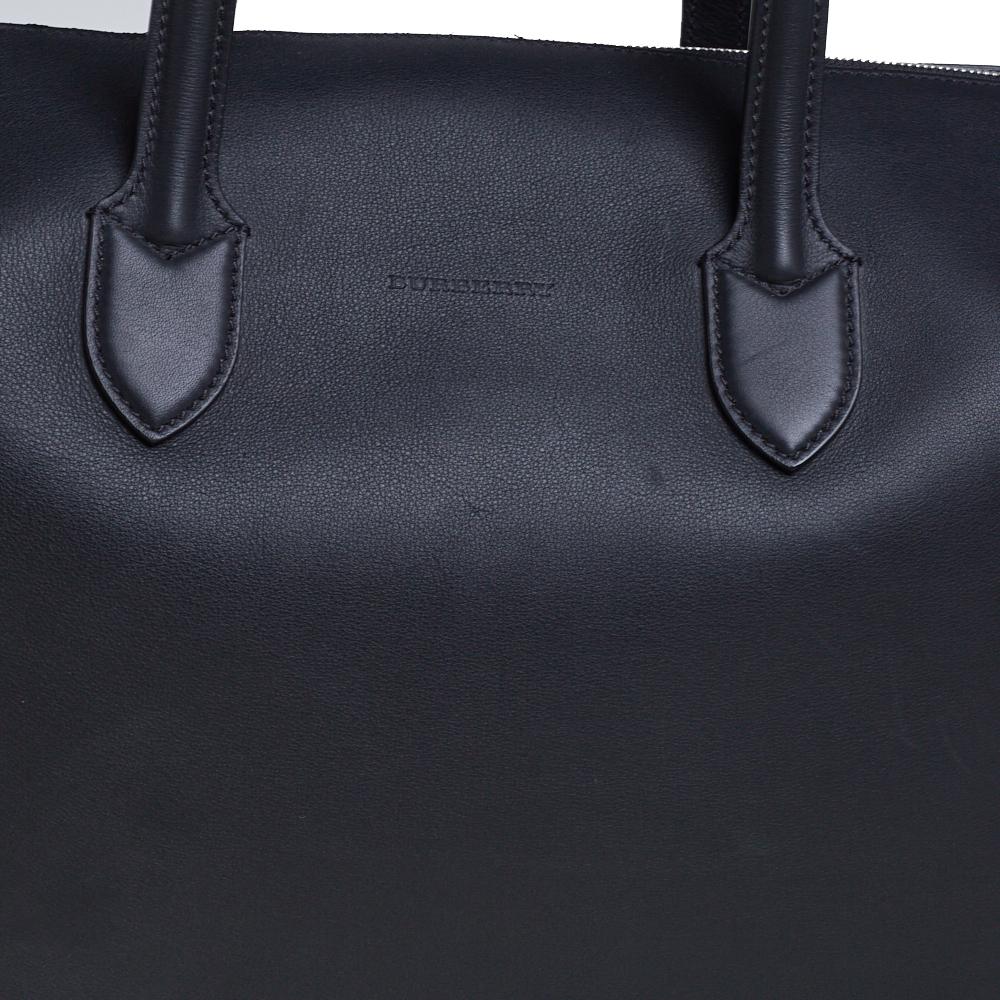 Burberry Black Leather Lawrence Holdall Weekend Bag 4