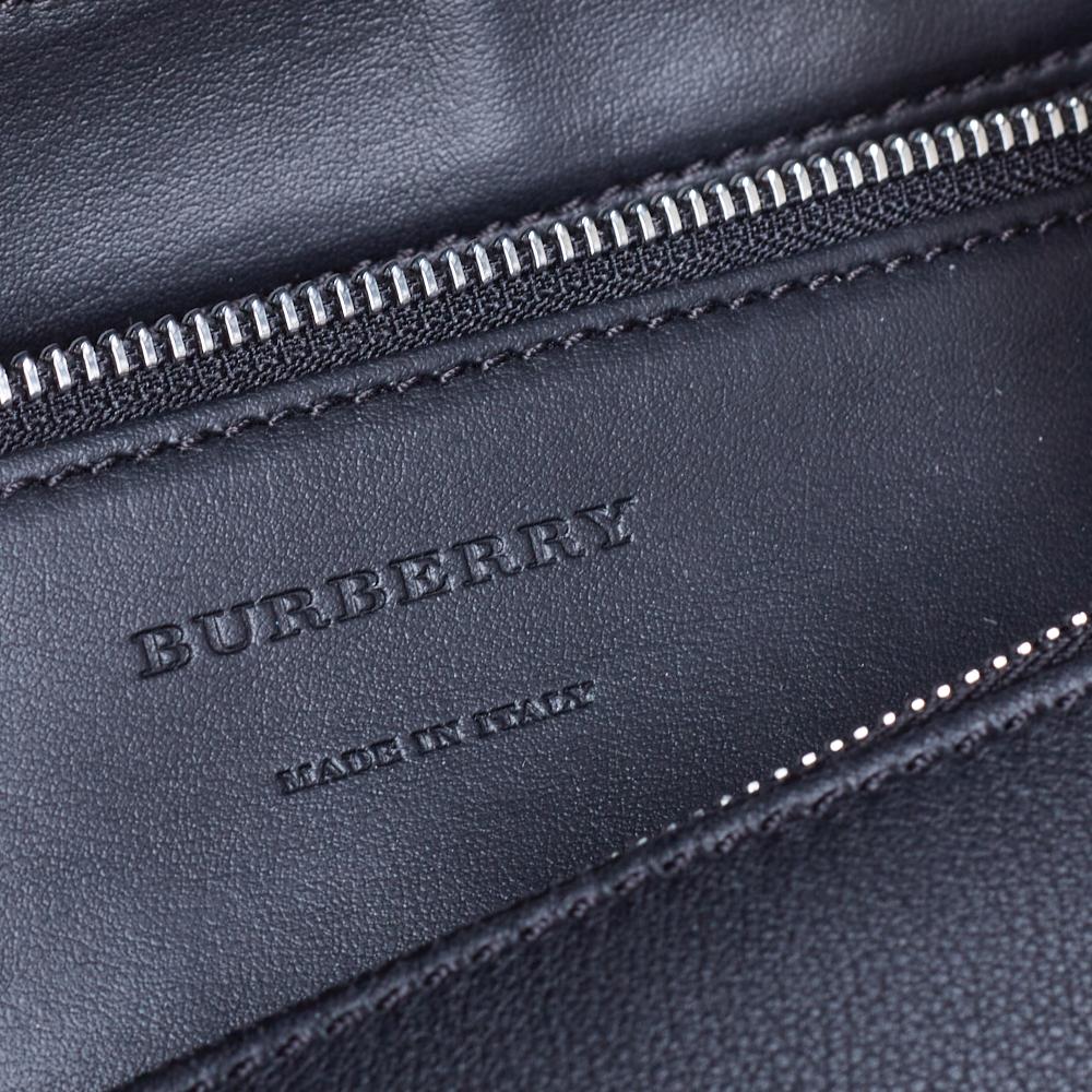 Burberry Black Leather Lawrence Holdall Weekend Bag 3