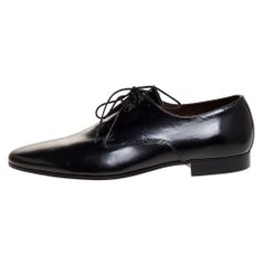 Burberry Black Leather Linbridge Lace Up Derby Size 44