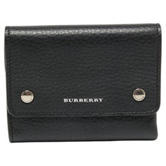 Burberry Black Leather Ludlow Folding Trifold Wallet