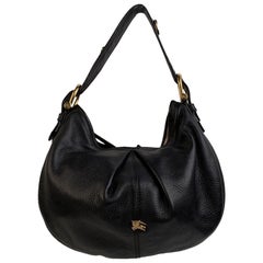 Burberry Black Leather Malika Hobo Bag Tote Shoulder Bag