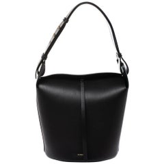 Burberry Black Leather Medium Bucket Bag