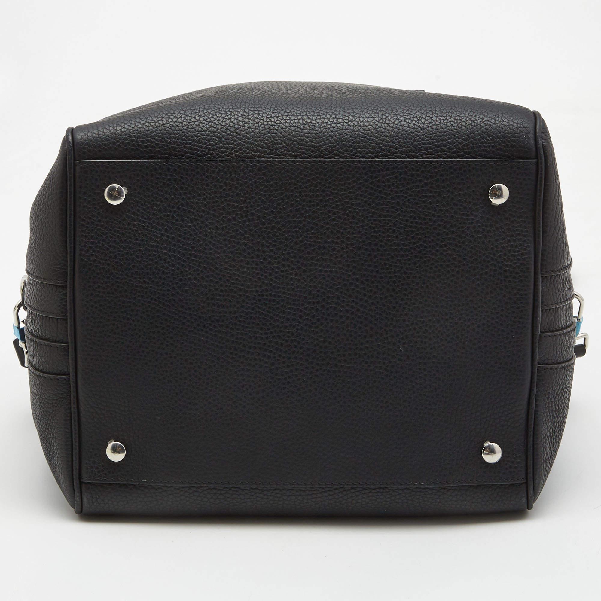 Burberry Black Leather Medium Cube Boston Bag 1