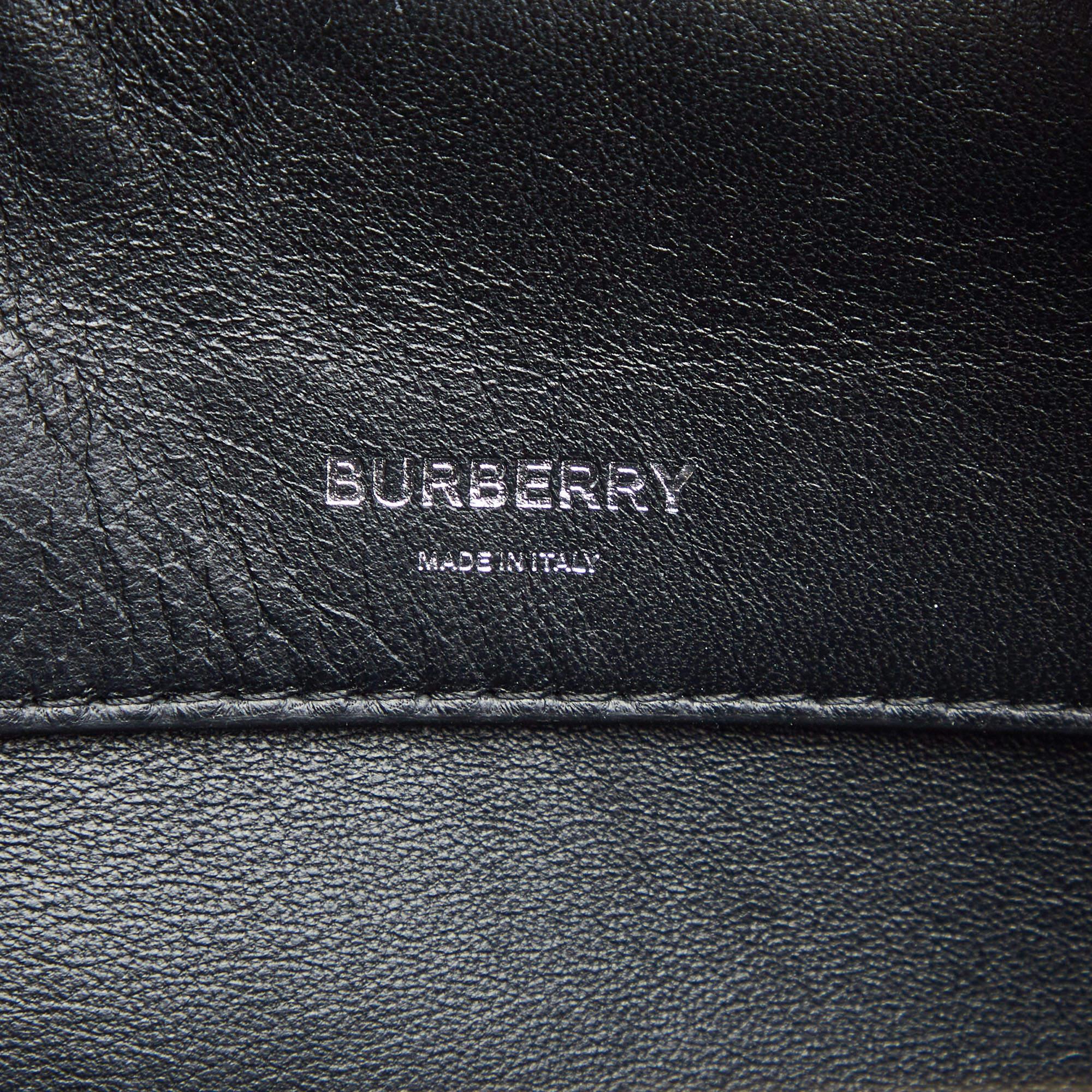 Burberry Black Leather Medium Cube Boston Bag 3