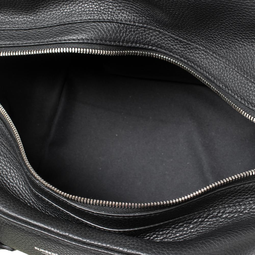 Women's Burberry Black Leather Medium Cube Duffle Bag