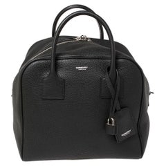 Burberry Black Leather Medium Cube Duffle Bag