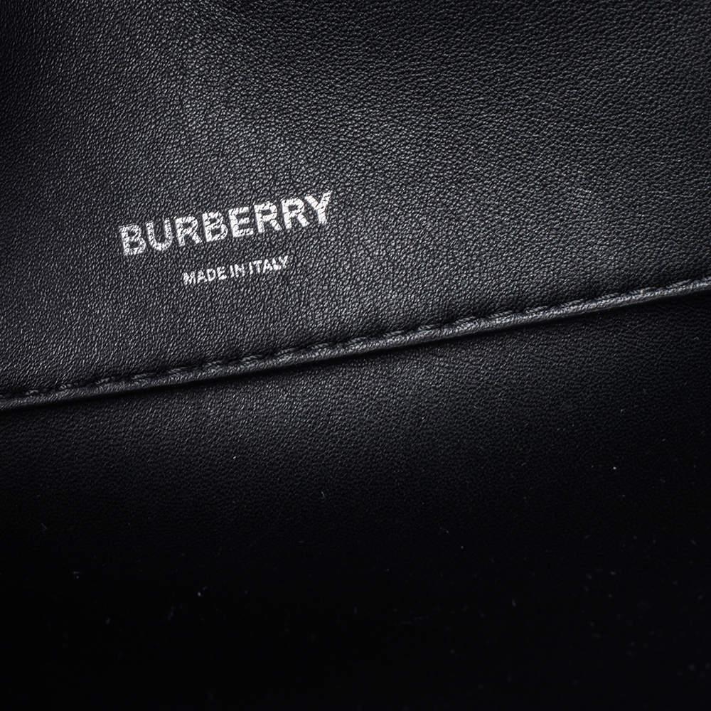 Burberry - Cartable Cube moyen en cuir noir en vente 5