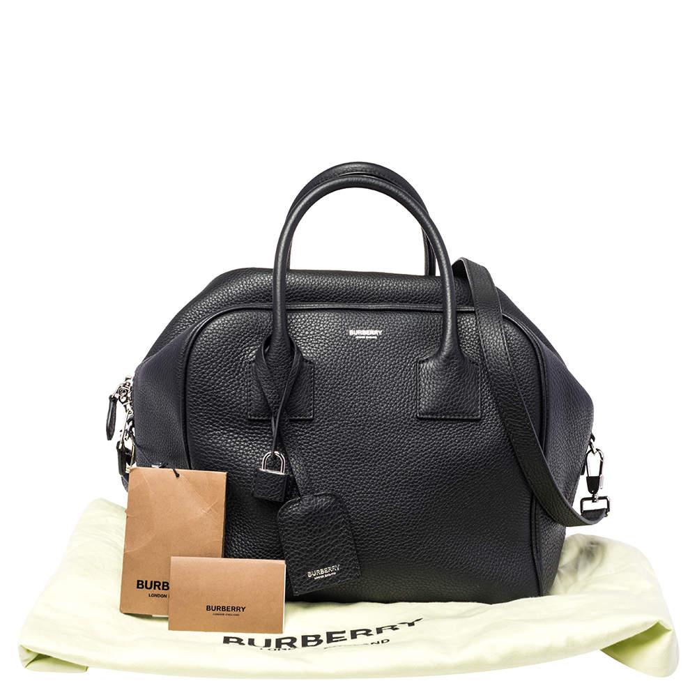 Burberry Black Leather Medium Cube Satchel 7