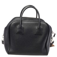 Burberry Borsa media a forma di cubo in pelle nera
