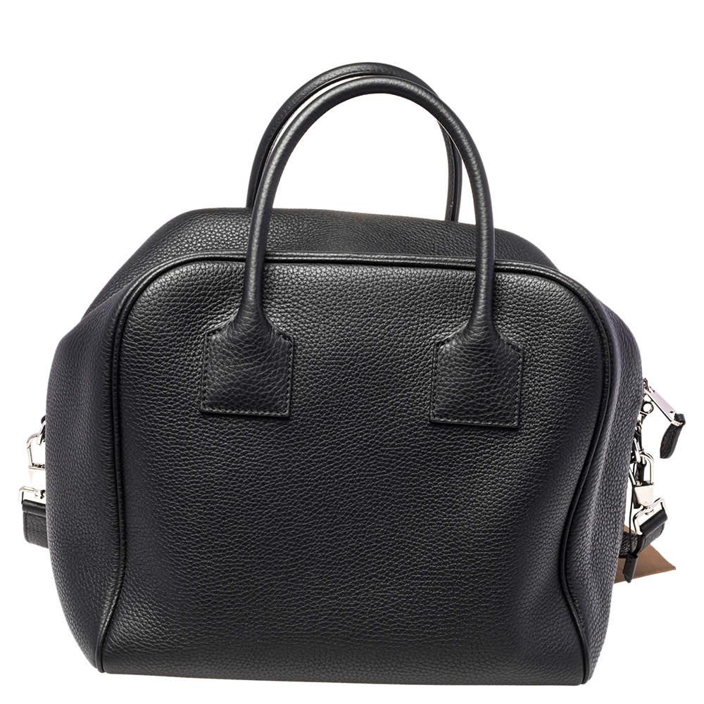 Burberry Black Leather Medium Cube Satchel 3