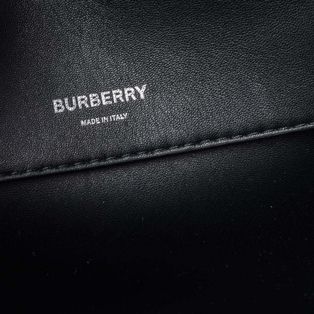 Burberry Black Leather Medium Cube Satchel For Sale 1