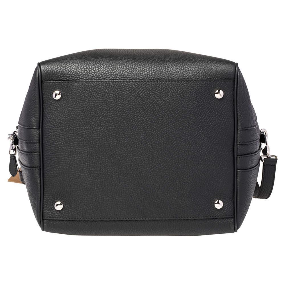 Burberry Black Leather Medium Cube Satchel 4