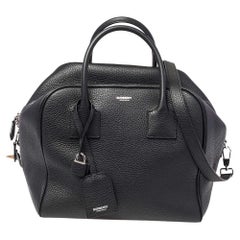 Burberry Schwarzes Leder Medium Cube Satchel