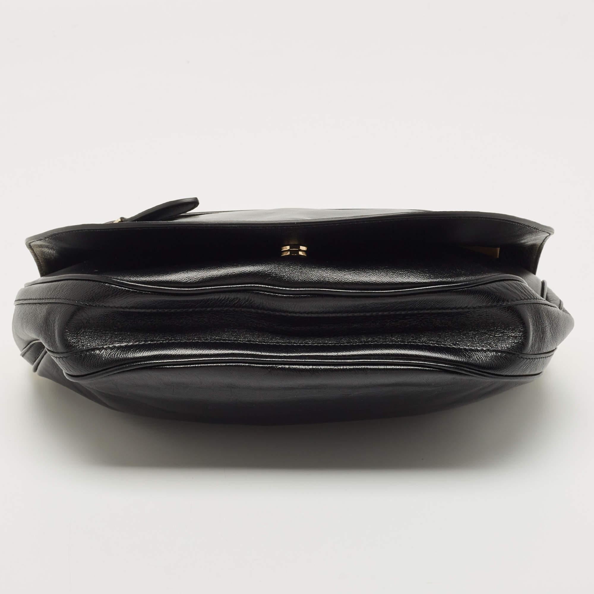 Burberry Black Leather Medium Soft Olympia Shoulder Bag For Sale 1