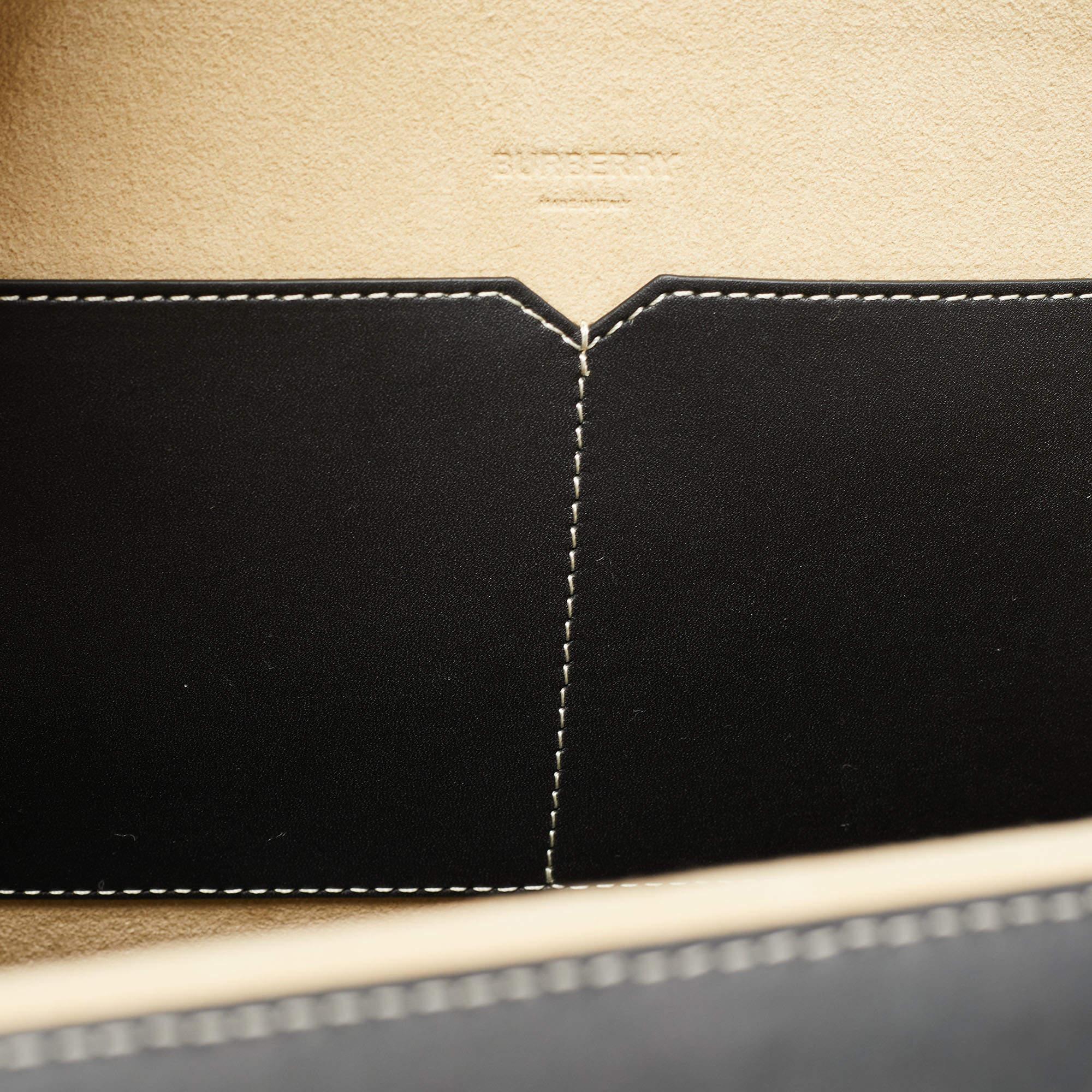 Burberry Black Leather Medium Soft Pocket Tote 6
