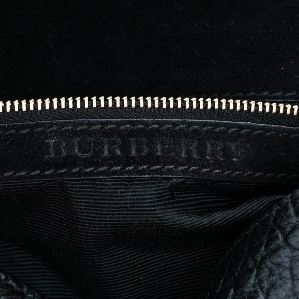 Burberry Black Leather Mildenhall Shoulder Bag 6