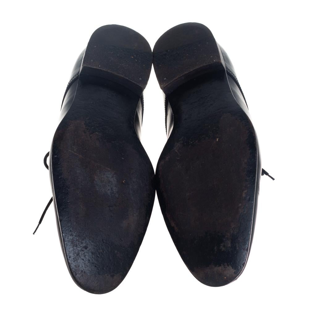 Burberry Millstead Lace Up Oxfords in pelle nera taglia 43 In condizioni buone a Dubai, Al Qouz 2